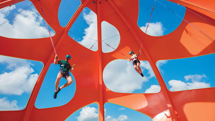 Take a big jump on the Skypad Trampoline onboard your Royal Caribbean cruise.
